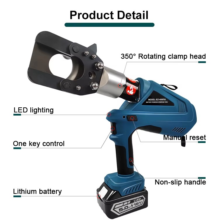 55 cutting crimping 2 in 1 battery electric powered hydraulic tool-5