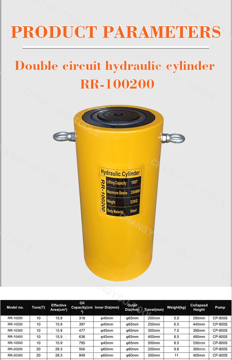 rr 100200 double acting hydraulic piston cylinder two way working-1