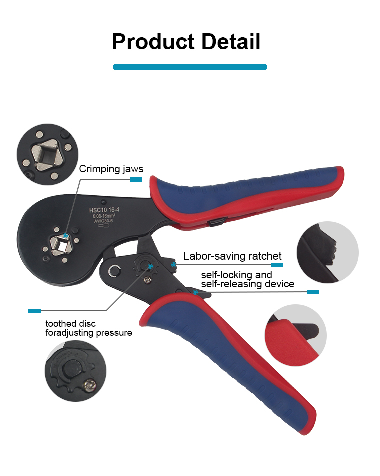 hsc10 16 4a 008 16mm2 26 5awg hand crimping pliers crimper tool end sleeve connectors precision electrical clamps-2