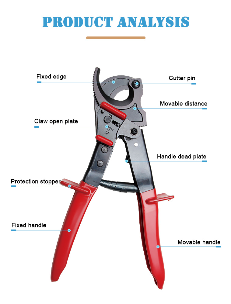 cc 325 industrial grade ratchet cable cutter oem  odm support for cu al 240mm-2