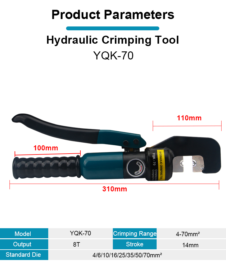 yqk 70 10 tons hydraulic wire battery cable lug terminal crimper-1