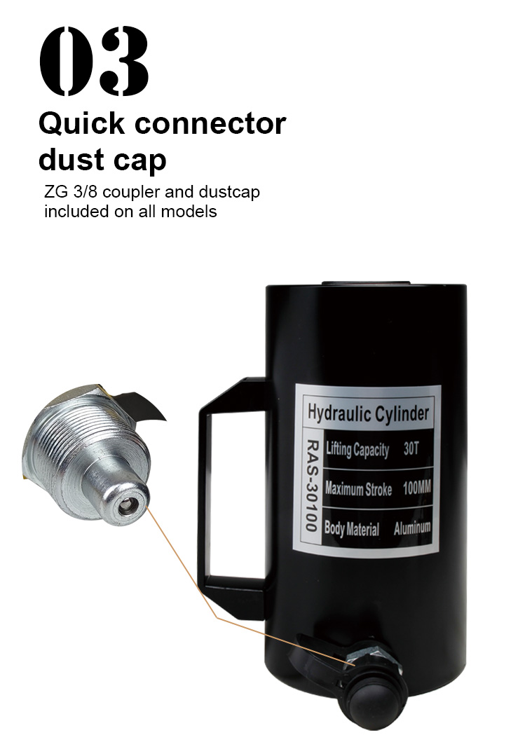 ras 30100 new arrival aluminum single acting lock nut lightweight china hydraulic jack-7