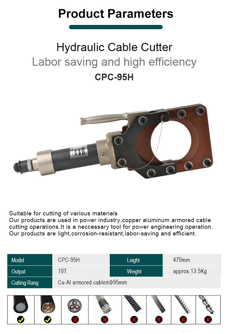 cpc 95h 10 ton armoured cable cutter 95mm-1