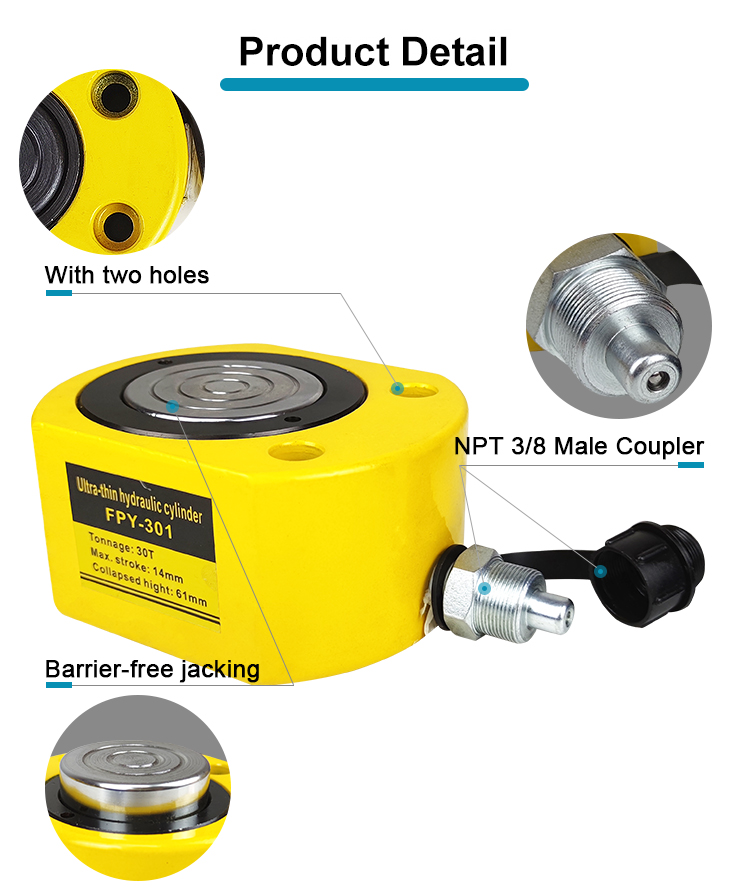 thin type hydraulic oil cylinder separate jack hydraulic cylinder fpy 301-2