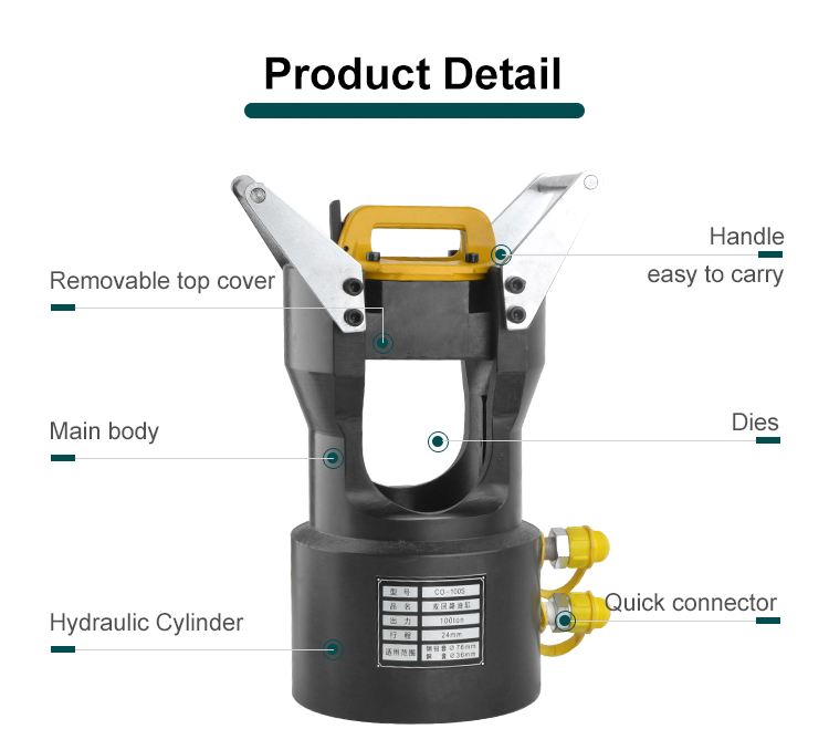 co 100s heavy duty hydraulic compressor double action compression tool-5