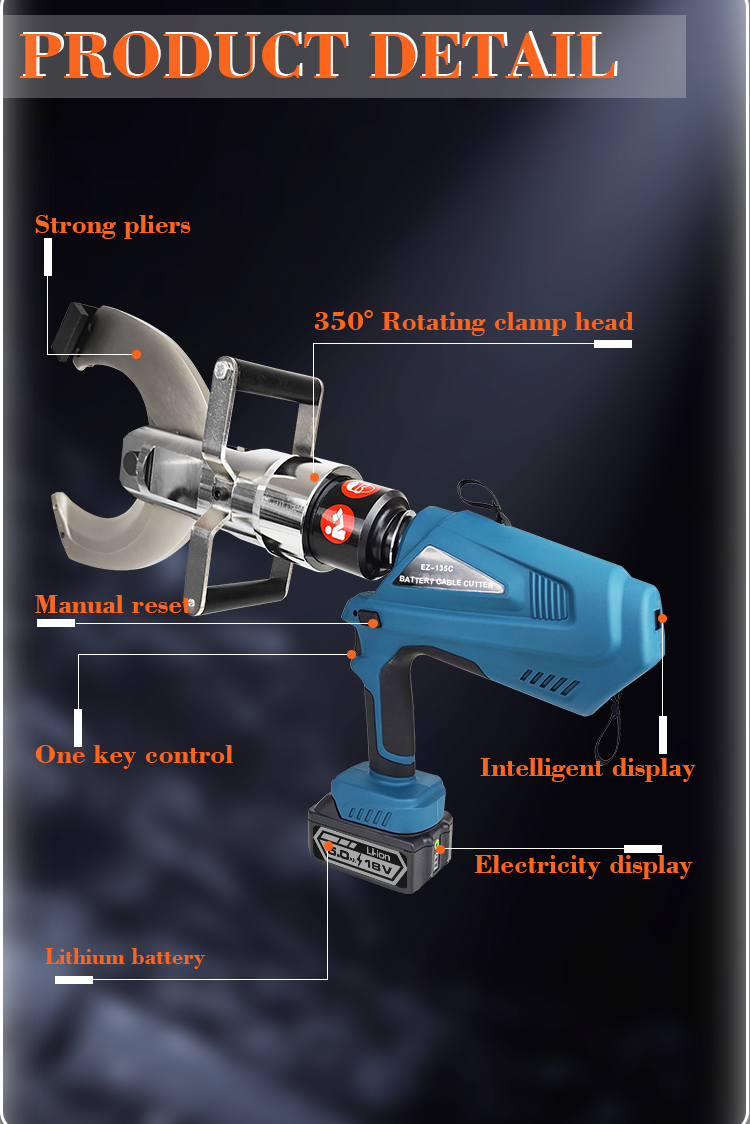 ez 135c 20t portable electric hydraulic cable cutter battery powered cutting tools312-6