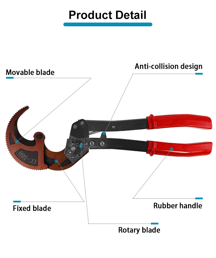 cc 500 heavy duty ratchet electric cable cutter tool armored cable wire cutter-2