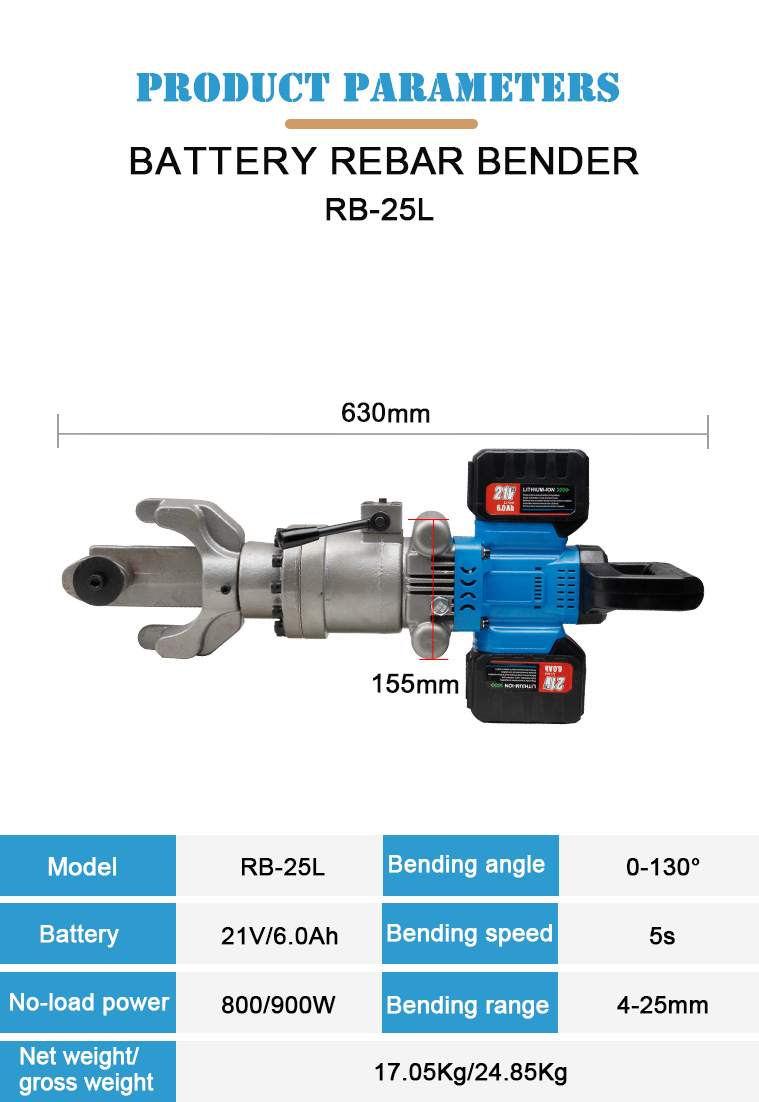 rb 25l portable electric rebar bender steel bar bending machine single operated portable hydraulic rebar bender-1