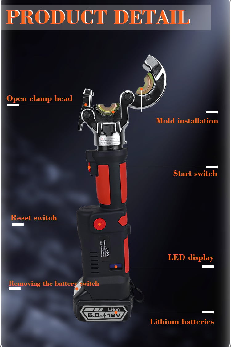 ls 300 6t 300mm2 electric battery powered cable hydraulic crimping tool152-6