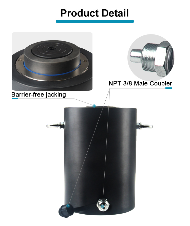 ras 100100 100t single action aluminum hydraulic cylinder-2
