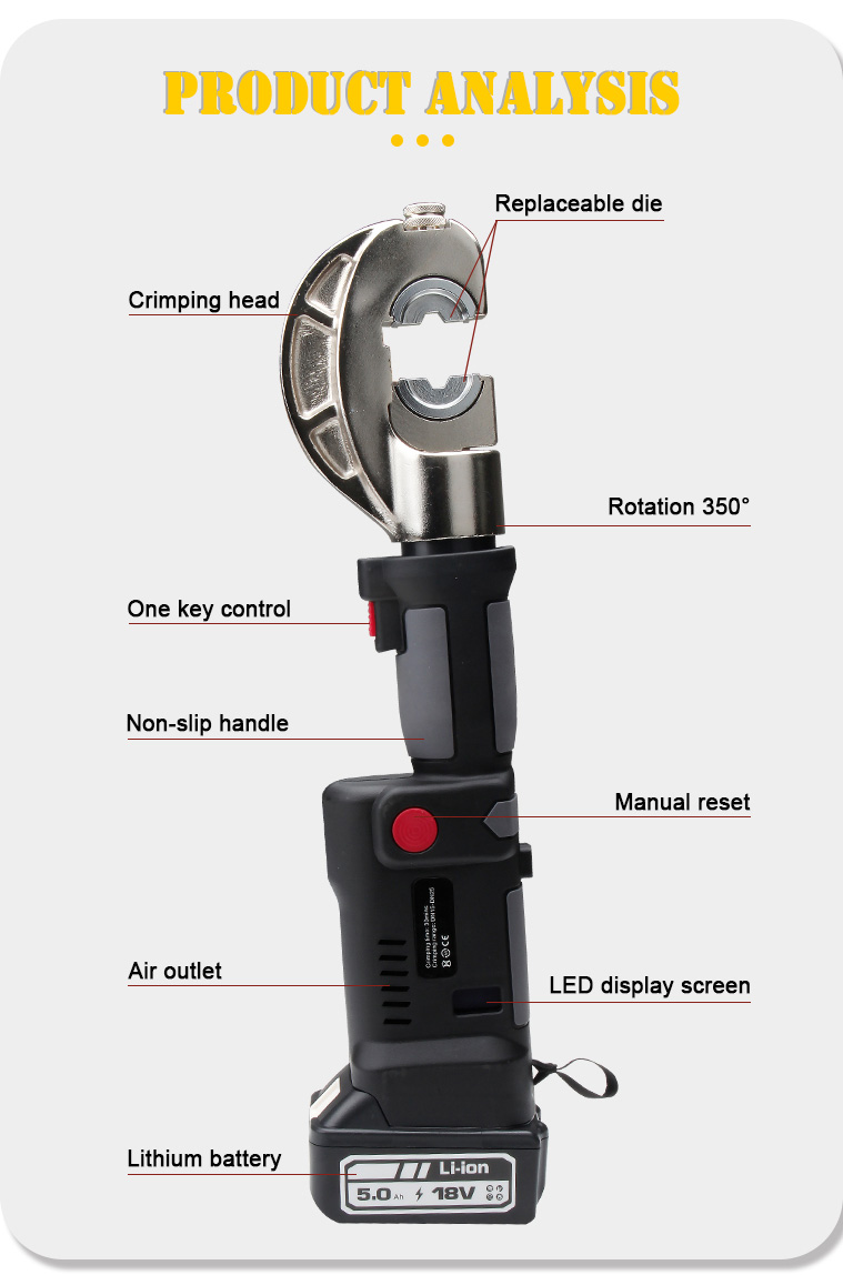 es 300c 6t 300m2 battery powered cable hydraulic crimping tool-6