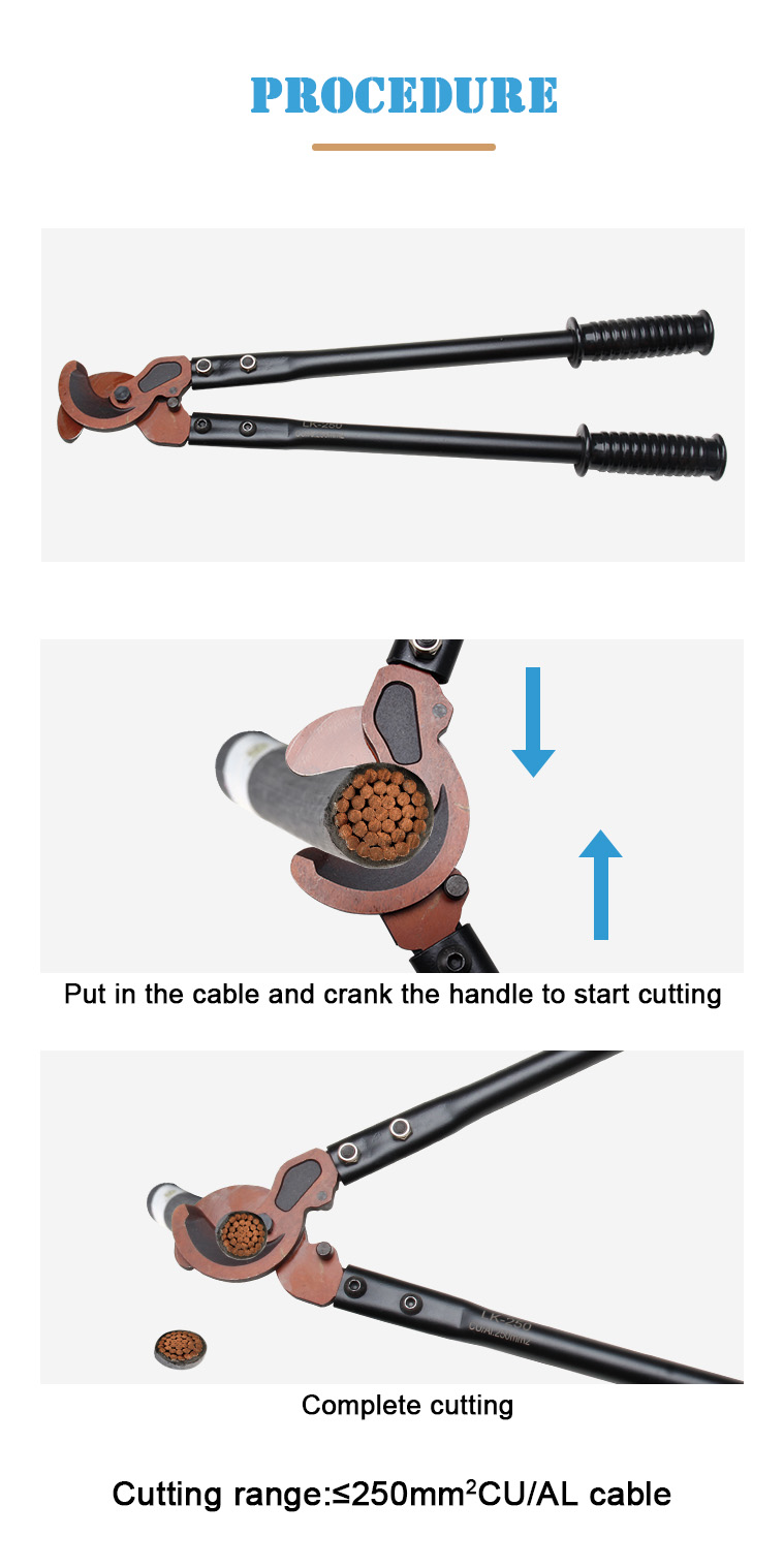 lk 250 ratchet cable cutter 250mm2 t-3