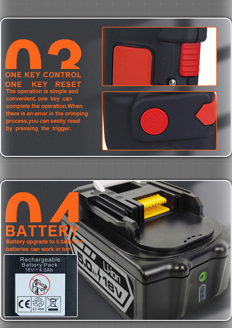 ls 300 6t 300mm2 electric battery powered cable hydraulic crimping tool152-9