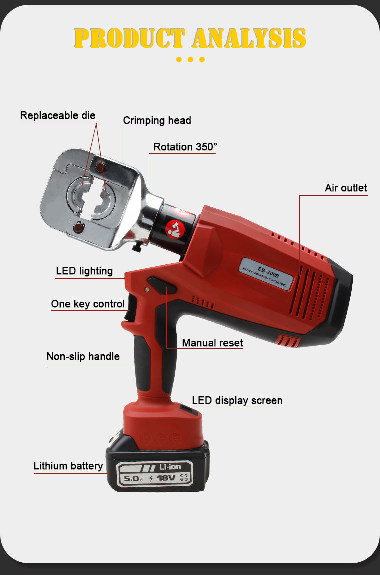 eb 300 battery power cable hydraulic crimping tool-6