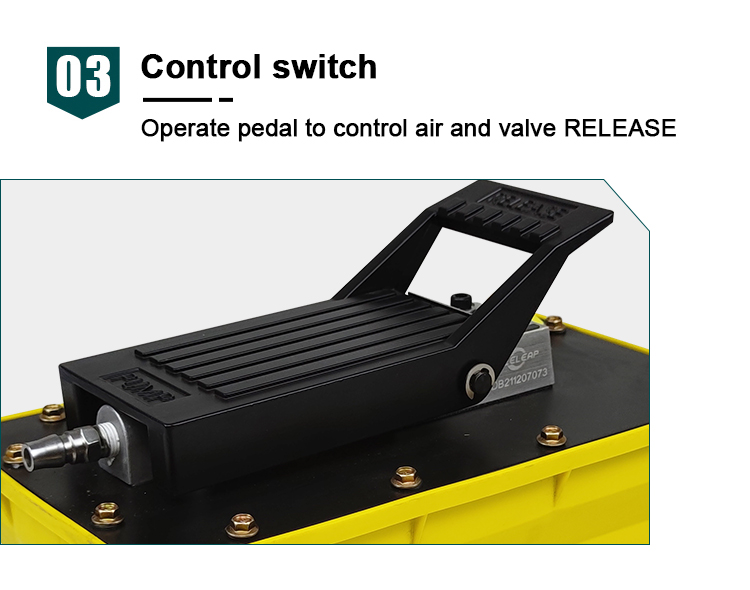 bq da2 pneumatic hydraulic foot pedal air pump with 70 mpa hydraulic pressure for single acting cylinder-5