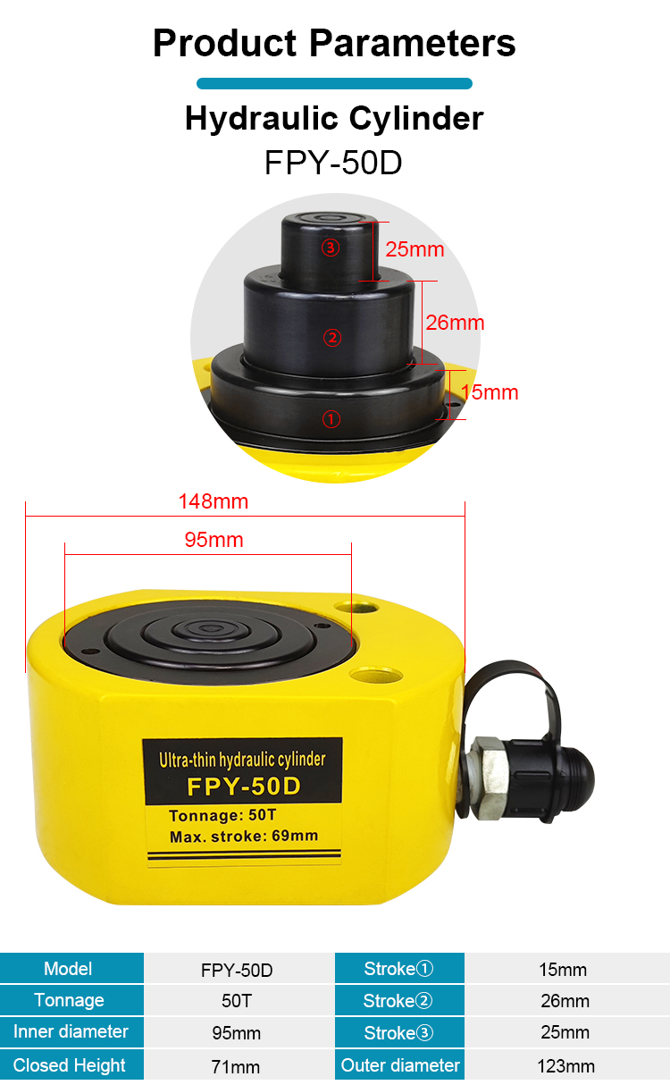 fpy 50d 50 ton multi stage hydraulic cylinder-1