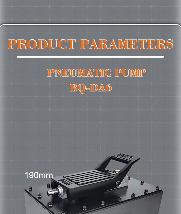 bq da6 hydraulic air pump pneumatic foot pedal with 70 mpa pressure for single acting cylinder-1