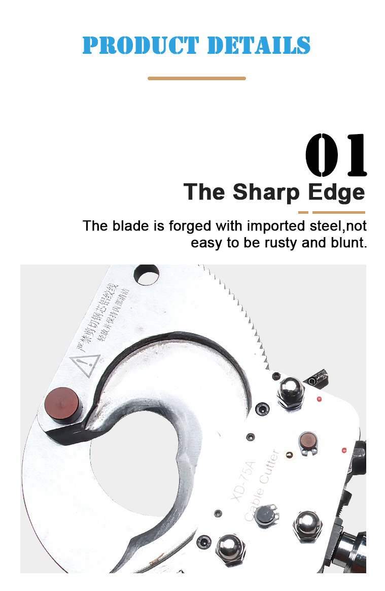 xd 75a hydraulic cable cutter mechanical cable scissors ratchet with steel construction for cutting application-8
