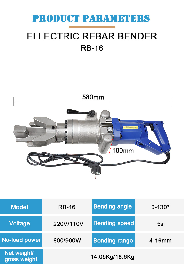 rb 16 portable electric rebar bender 16mm bending tool-1