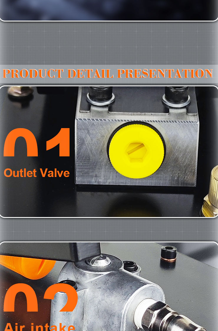 bq da6 hydraulic air pump pneumatic foot pedal with 70 mpa pressure for single acting cylinder-6