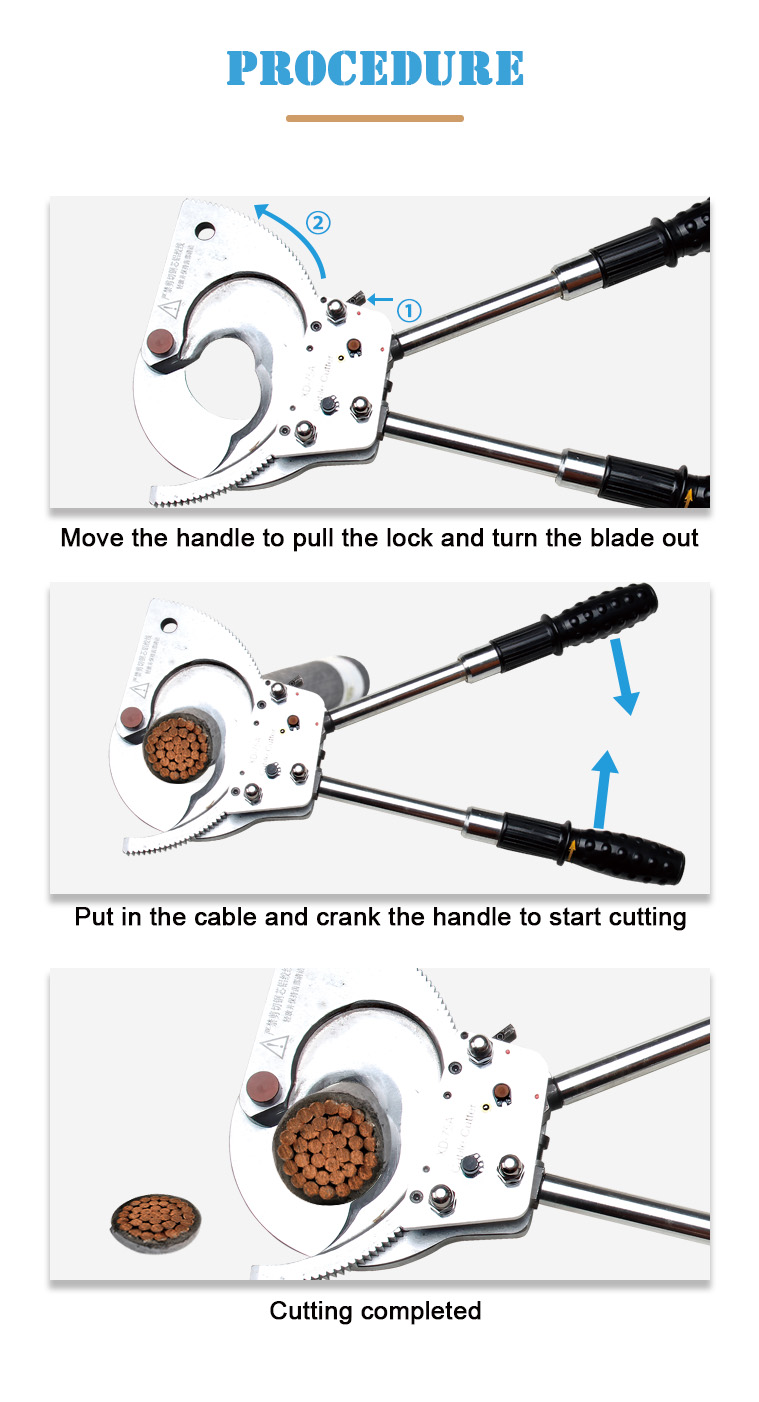 xd 75a hydraulic cable cutter mechanical cable scissors ratchet with steel construction for cutting application-3