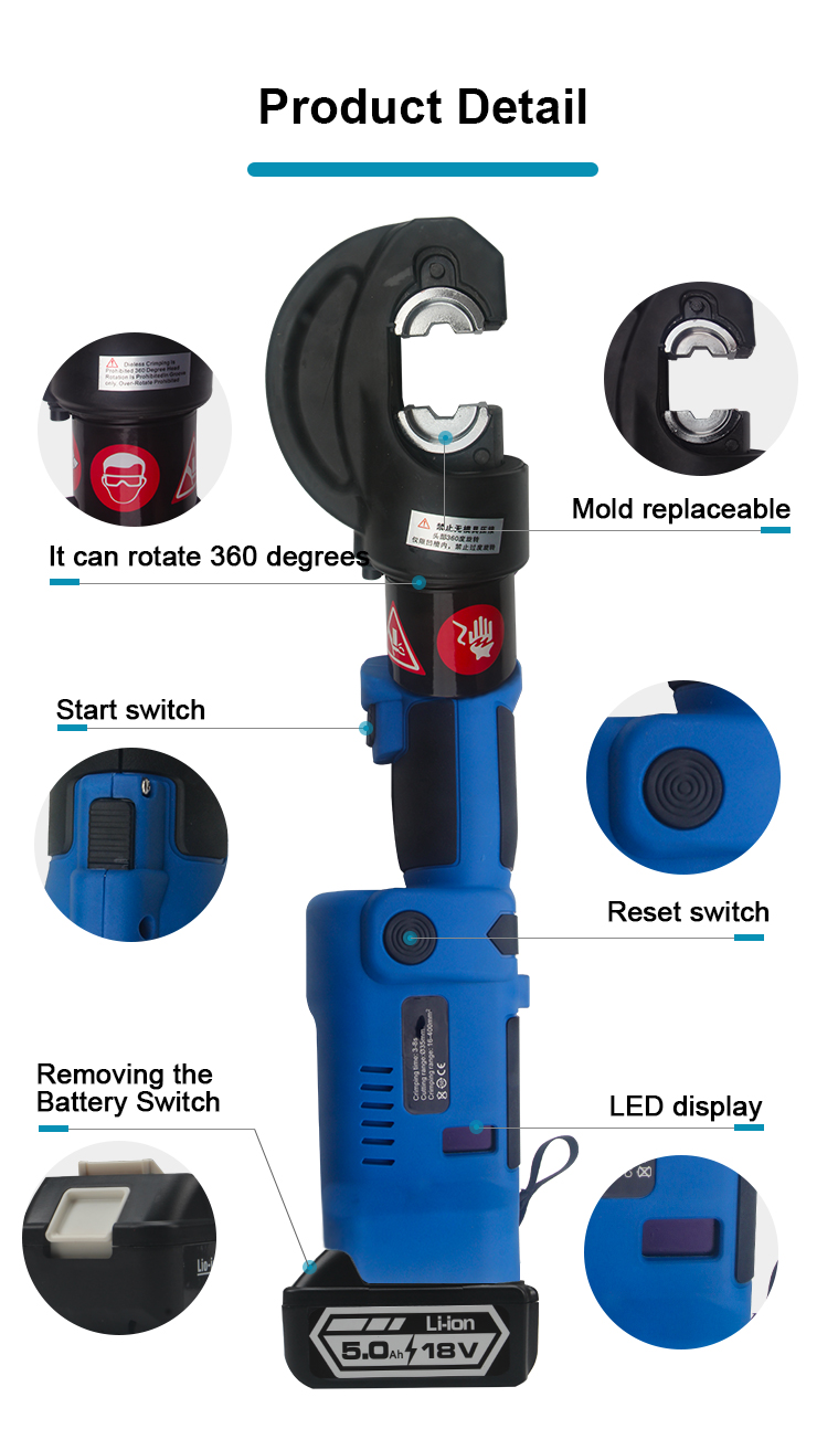 ls 400 12t 400mm2 electric battery powered cable hydraulic crimping tool-2