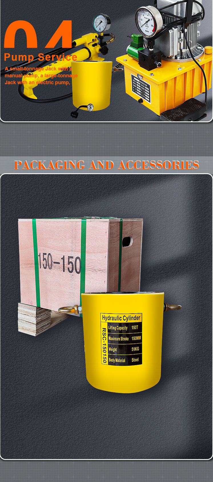 rsc 150150 hydraulic cylinder manufacturers hydraulic jack 150 ton-8