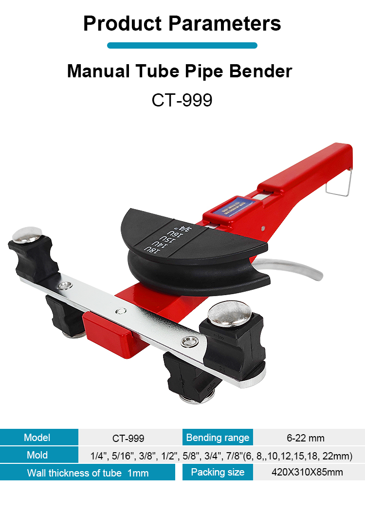 ct 999 6 22mm hand bender tool set hvac refrigeration copper pipe bending tools 90 degree tube bender kit-1