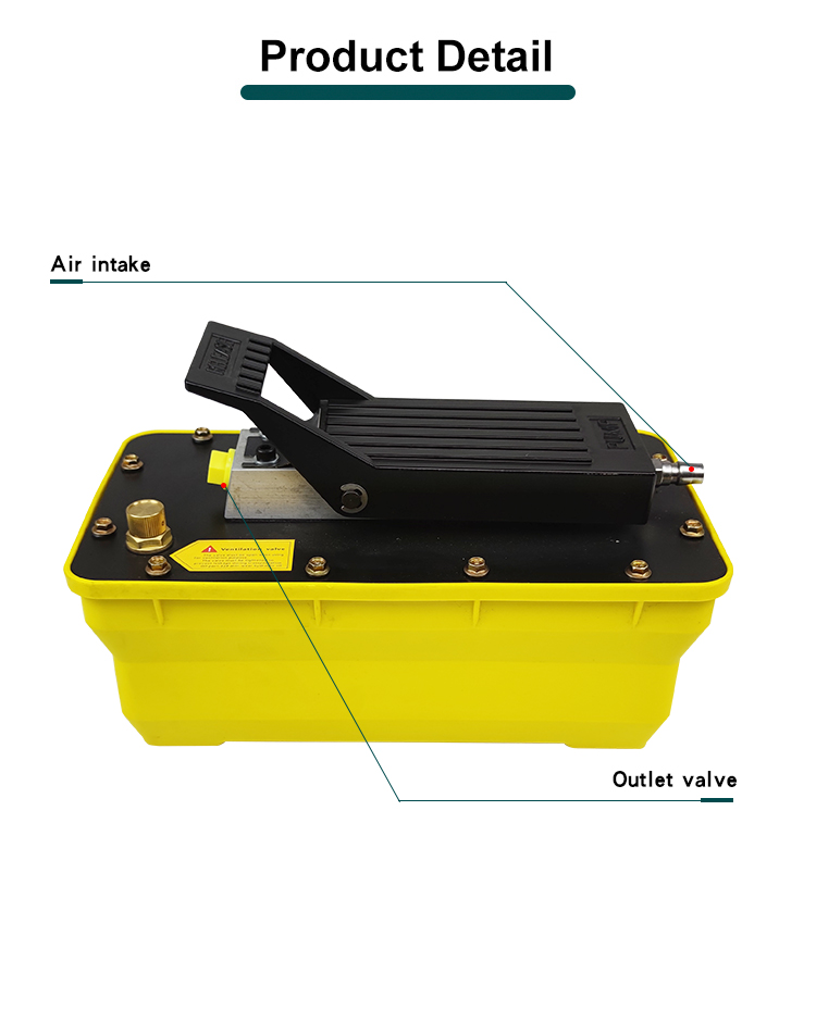 bq da2 pneumatic hydraulic foot pedal air pump with 70 mpa hydraulic pressure for single acting cylinder-2