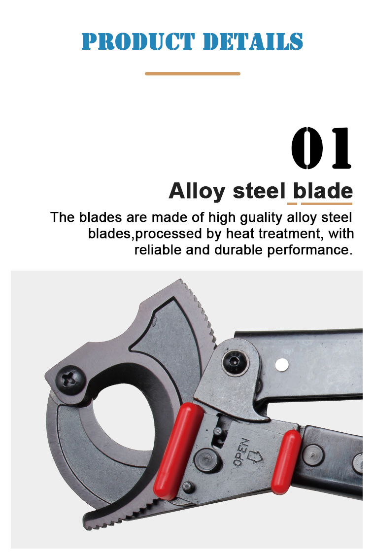 cc 325 industrial grade ratchet cable cutter oem  odm support for cu al 240mm-8