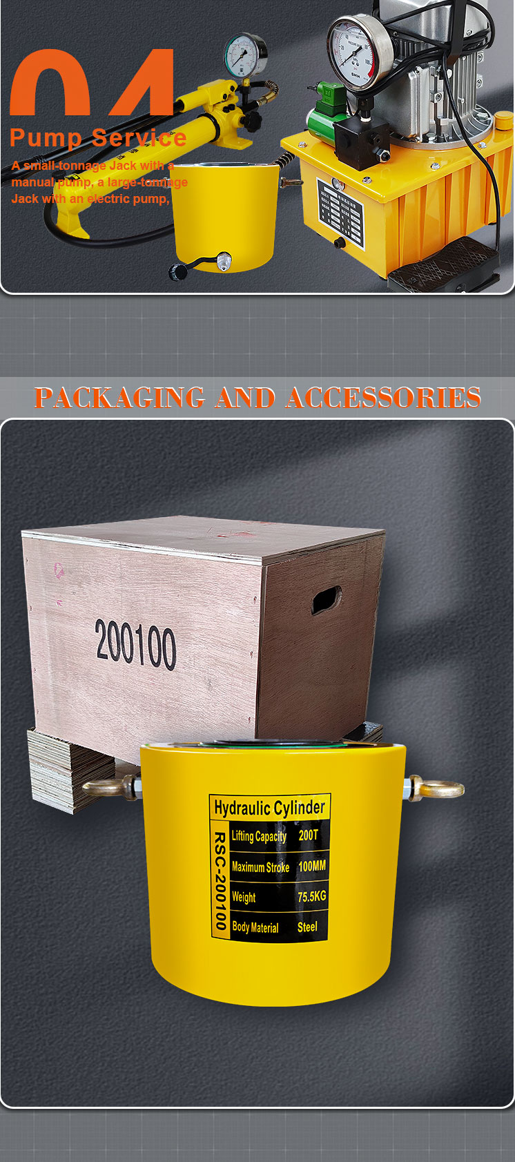 rsc 200100 hydraulic cylinder manufacturers hydraulic jack 200 ton-8