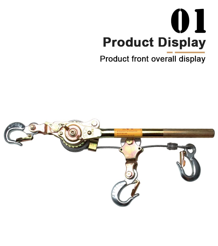 jx 10 1ton ratchet cable puller with 3 hooks-5