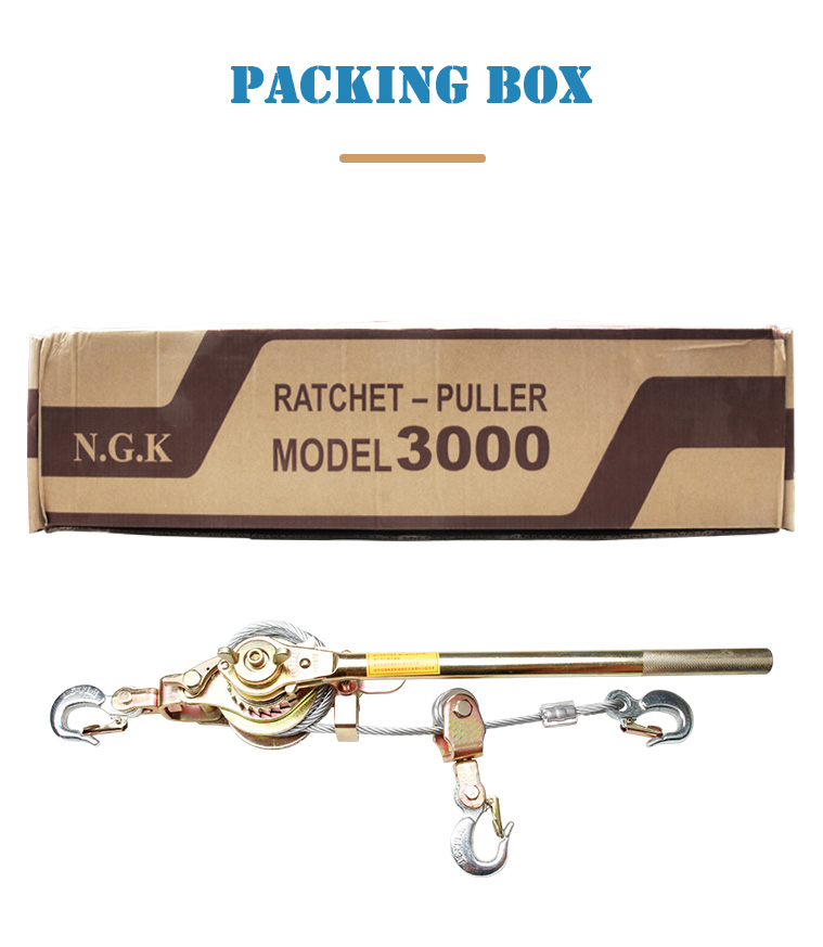 jx 30 3ton ratchet cable puller with 3 hooks-12