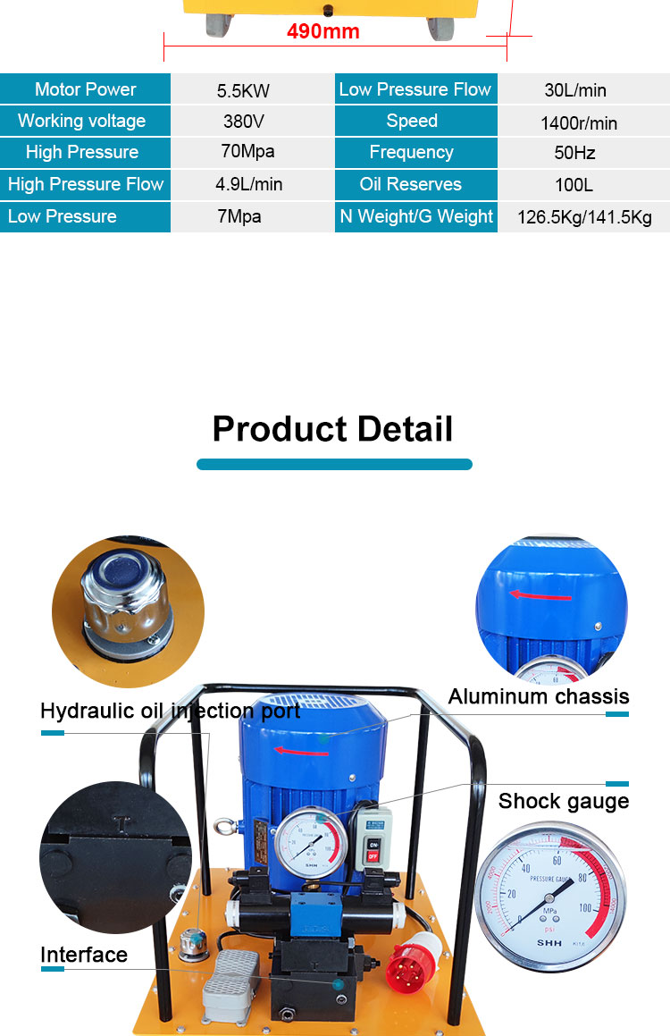 db550 d2 55kw double acting hydraulic electric power pack with high pressure piston pump metal structure magnetic drive pump-2