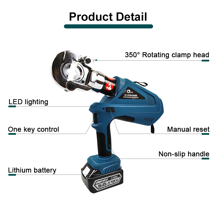 6t 300mm electric battery powered cable hydraulic crimping tool ez 300-4