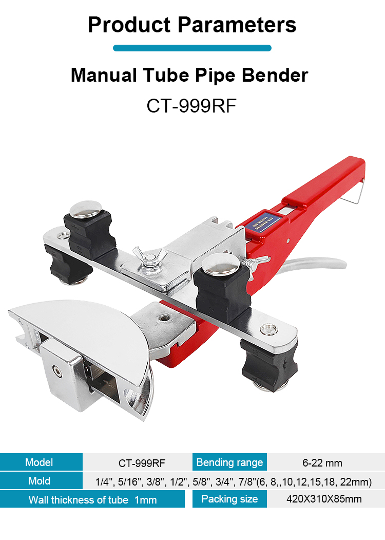 ct 999rf 6 22mm hand bender tool set hvac refrigeration copper pipe bending tools 90 degree tube bender kit-1