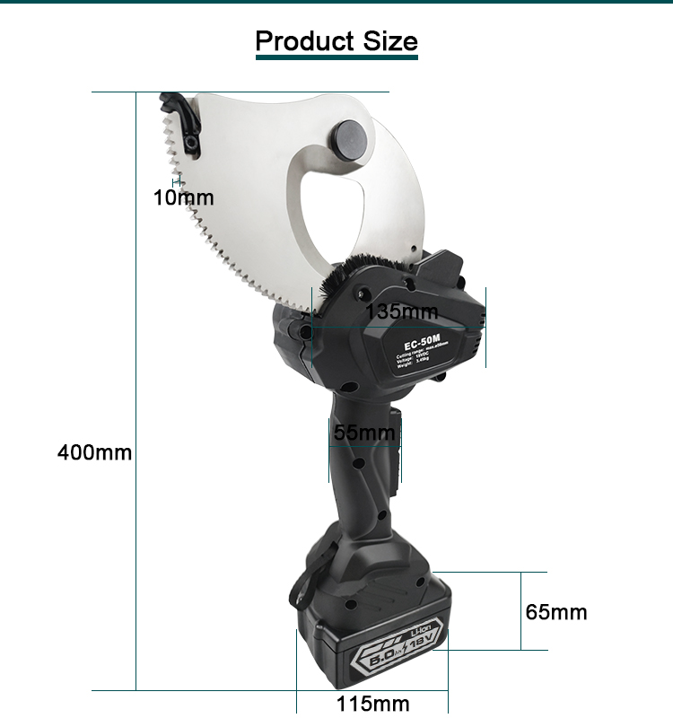 ec 50m battery powered electric ratchet cable cutter for armored cable acsr339-2