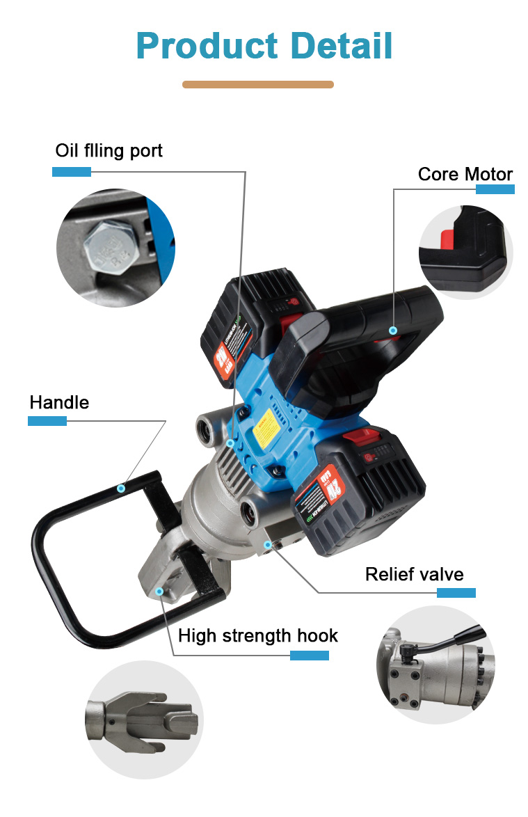 rb 22l portable hydraulic battery steel bar bending machine hydraulic electric rebar bender for sale-4