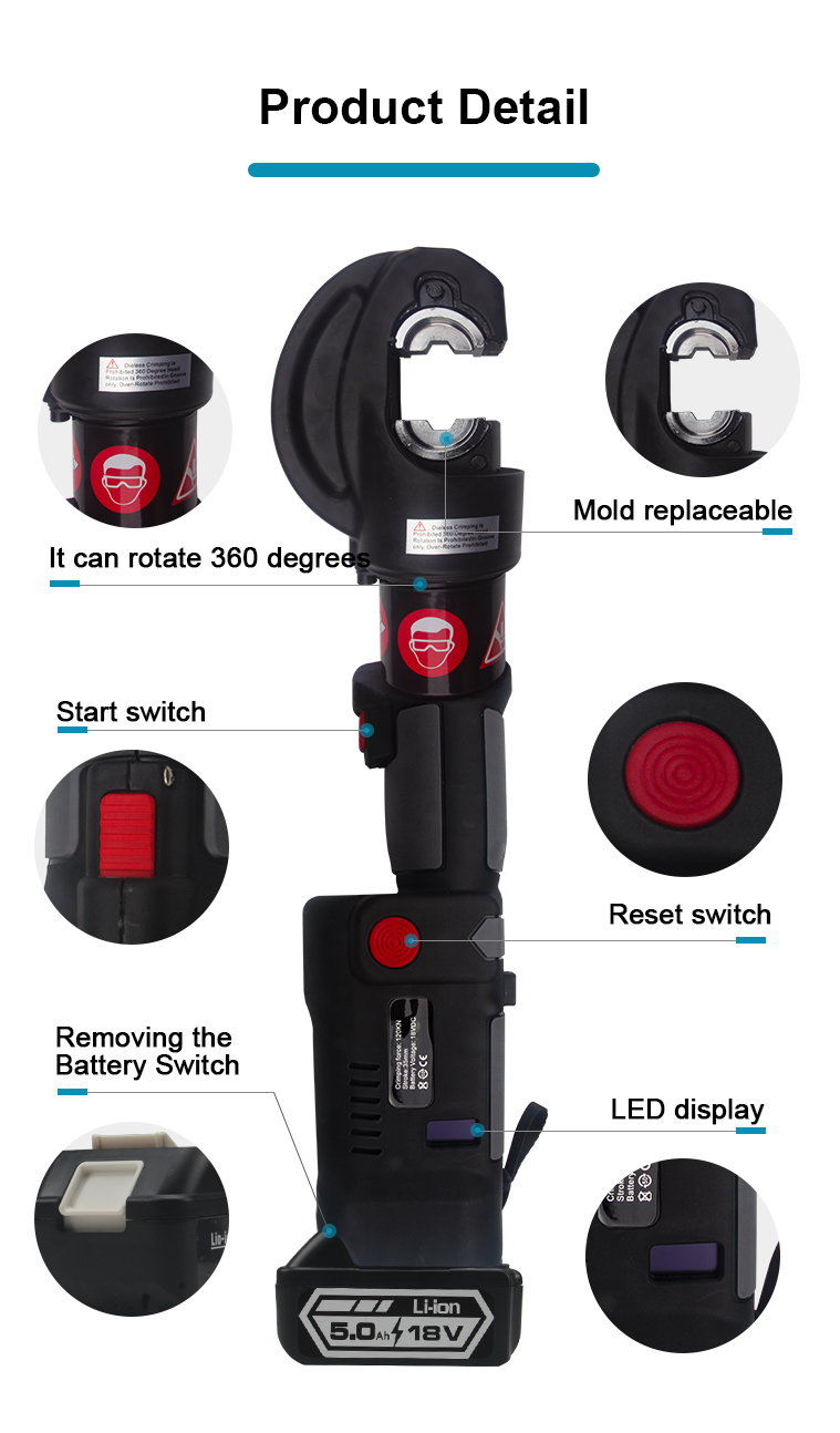 ls 400 portable hydraulic tools battery crimping tool761-2