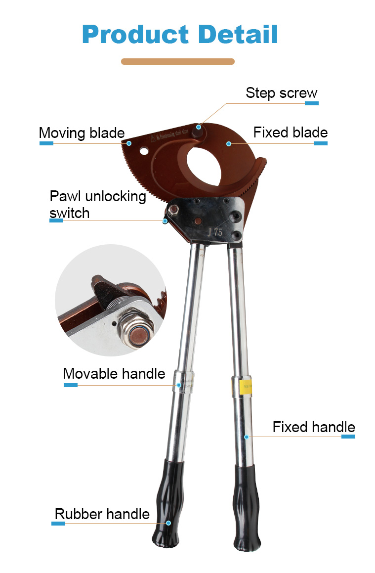 manual cable cutting tool ratchet cable cutter j75920-4