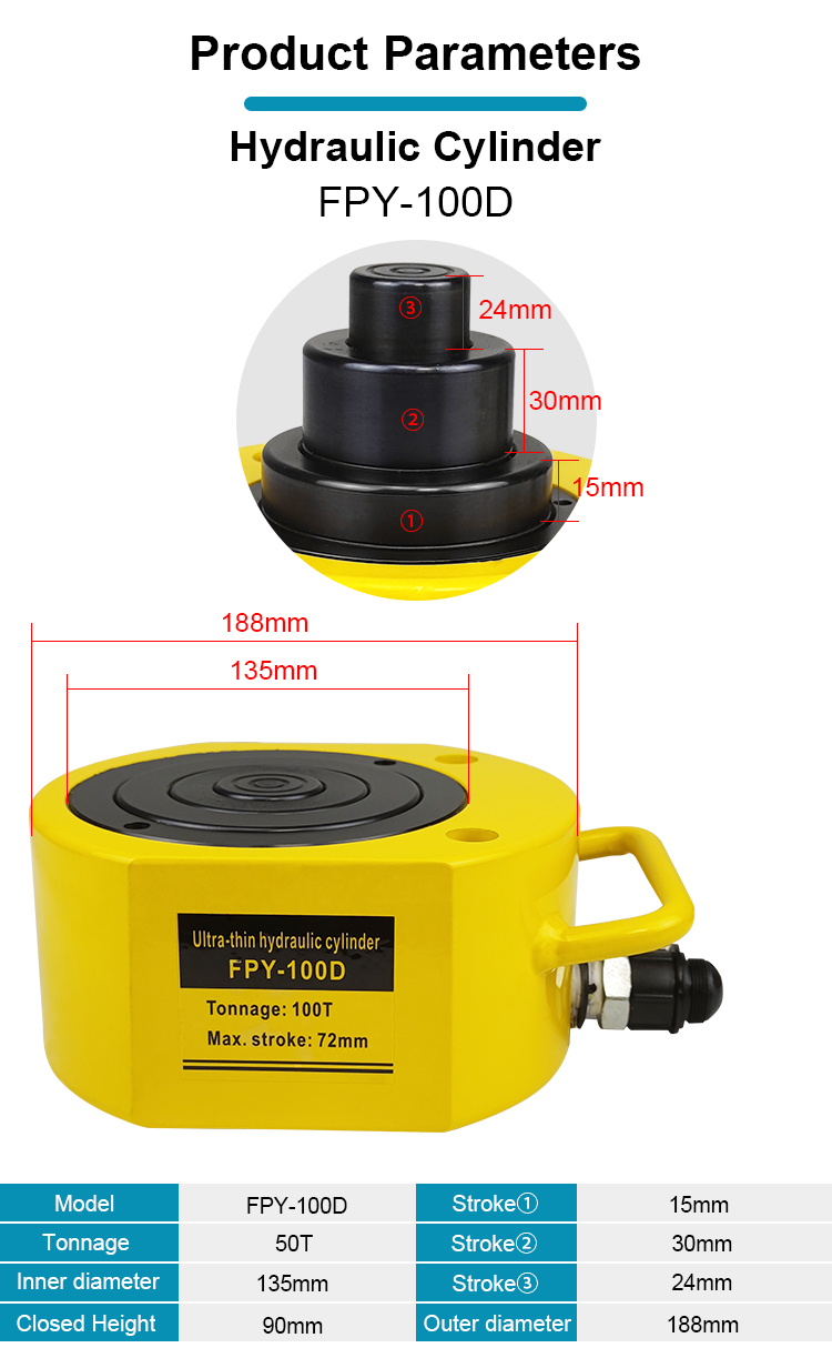 fpy 100d 100ton single acting multistage hydraulic cylinder price-1