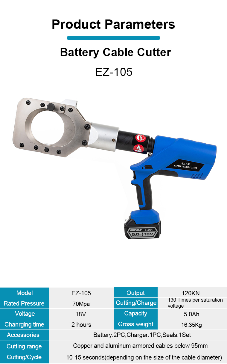 ez 105 cordless battery powered hydraulic cable cutter 105mm-1