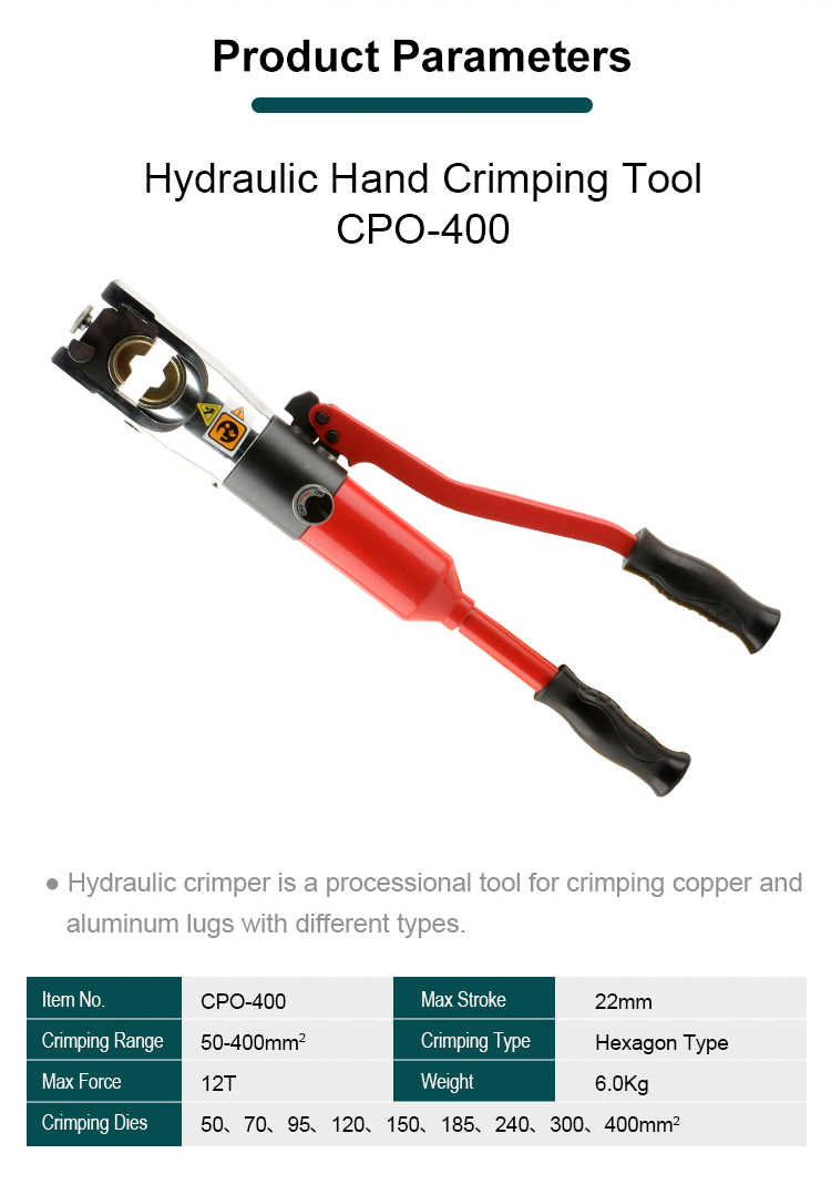 cpo 400 hot selling self contained hydraulic crimping electrical cable press tool-1