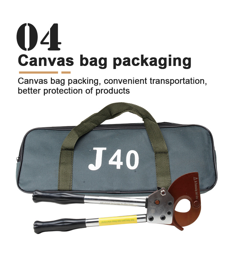 j40 power construction machines and tools hand ratchet cable cutter for copperaluminum cable-8
