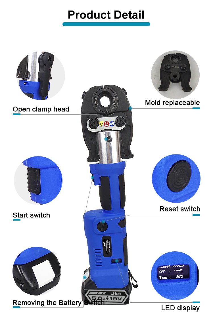ls 300c 6t 300mm2 battery powered cable hydraulic crimping tool-2