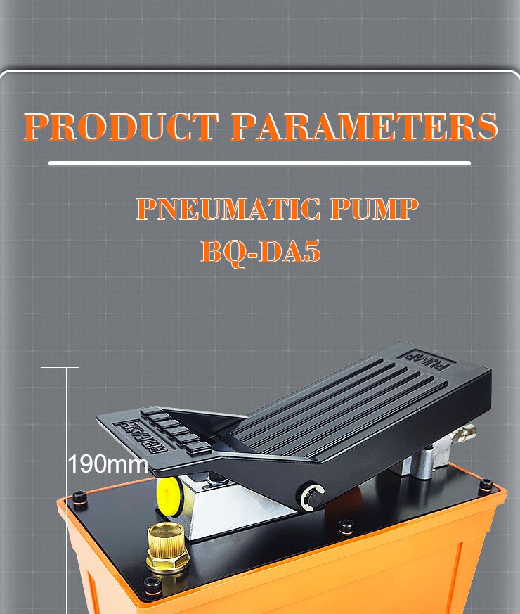 bq da5 pneumatic hydraulic foot pedal air pump with 70 mpa hydraulic pressure for single acting cylinder-1