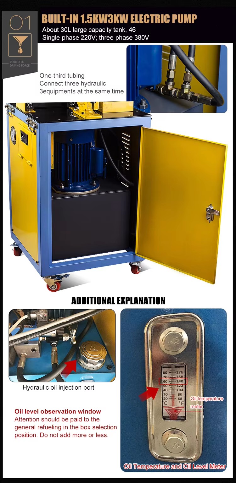 three in one hydraulic busbar processing machine vhb 75-5