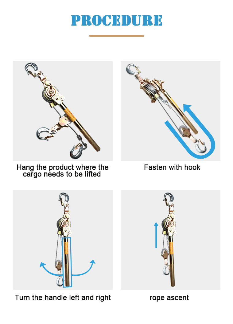 jx 10 1ton ratchet cable puller with 3 hooks-3