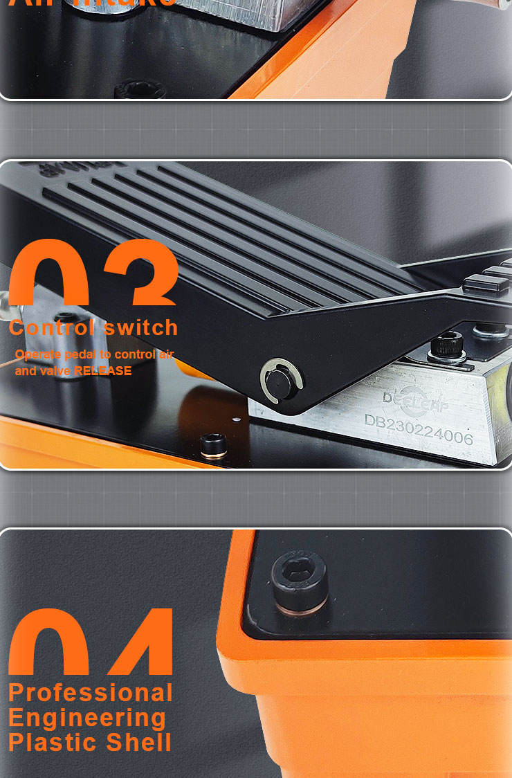 bq da5 pneumatic hydraulic foot pedal air pump with 70 mpa hydraulic pressure for single acting cylinder-7