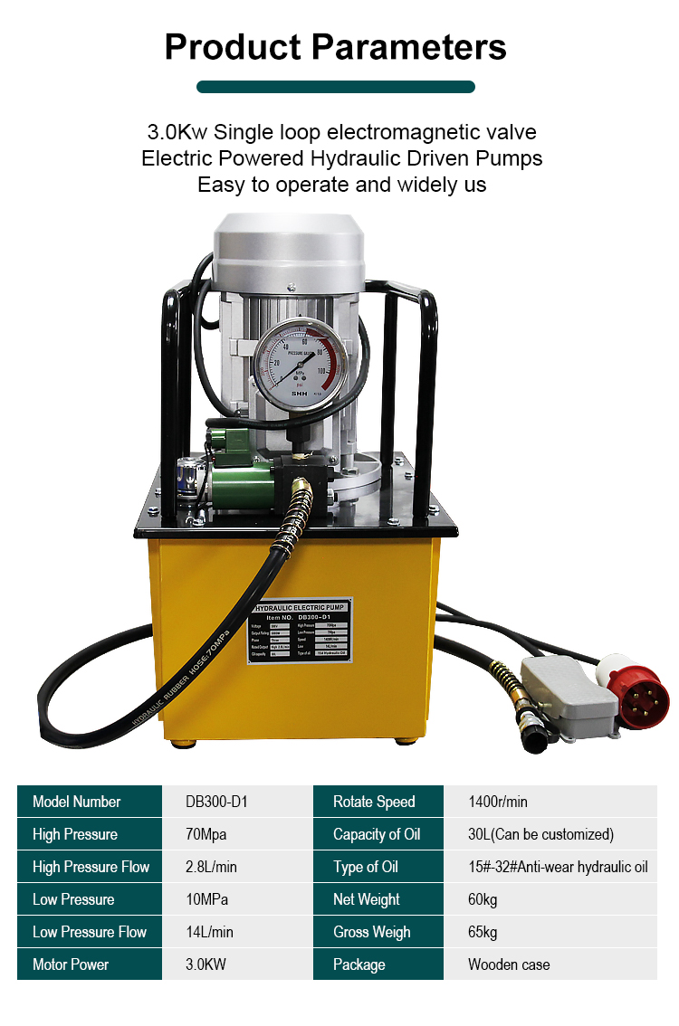 db300 d1 electric hydraulic pump 30l 30kw auto single acting power pack 700bar pump station price-1
